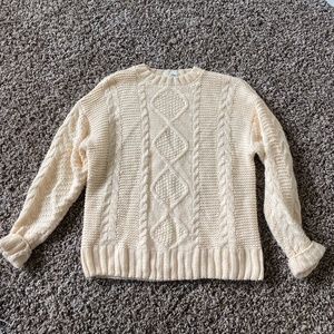 Forever 21 Cream Cable Knit